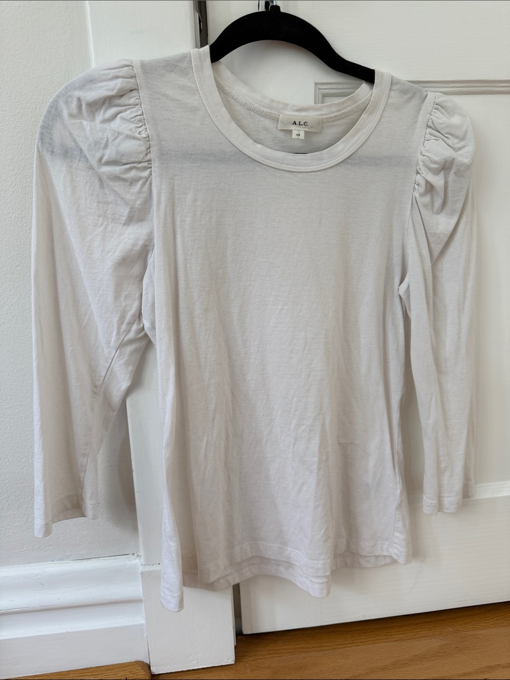 A.L.C. White Puff-Sleeve Long Sleeve Tee